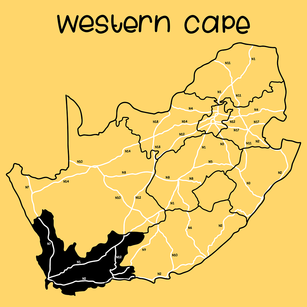 Western Cape Map of South Africa